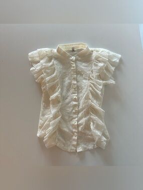 Dabagirl Korean Sheer Lace Romantic Tank Blouse Cream XS Office Siren Sheer

Goo